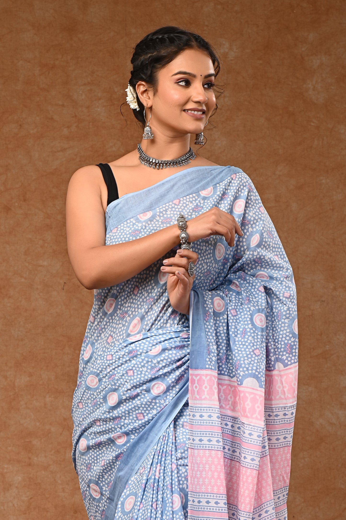 SAREE MUL MUL COTTON SAREE WITH BLOUES