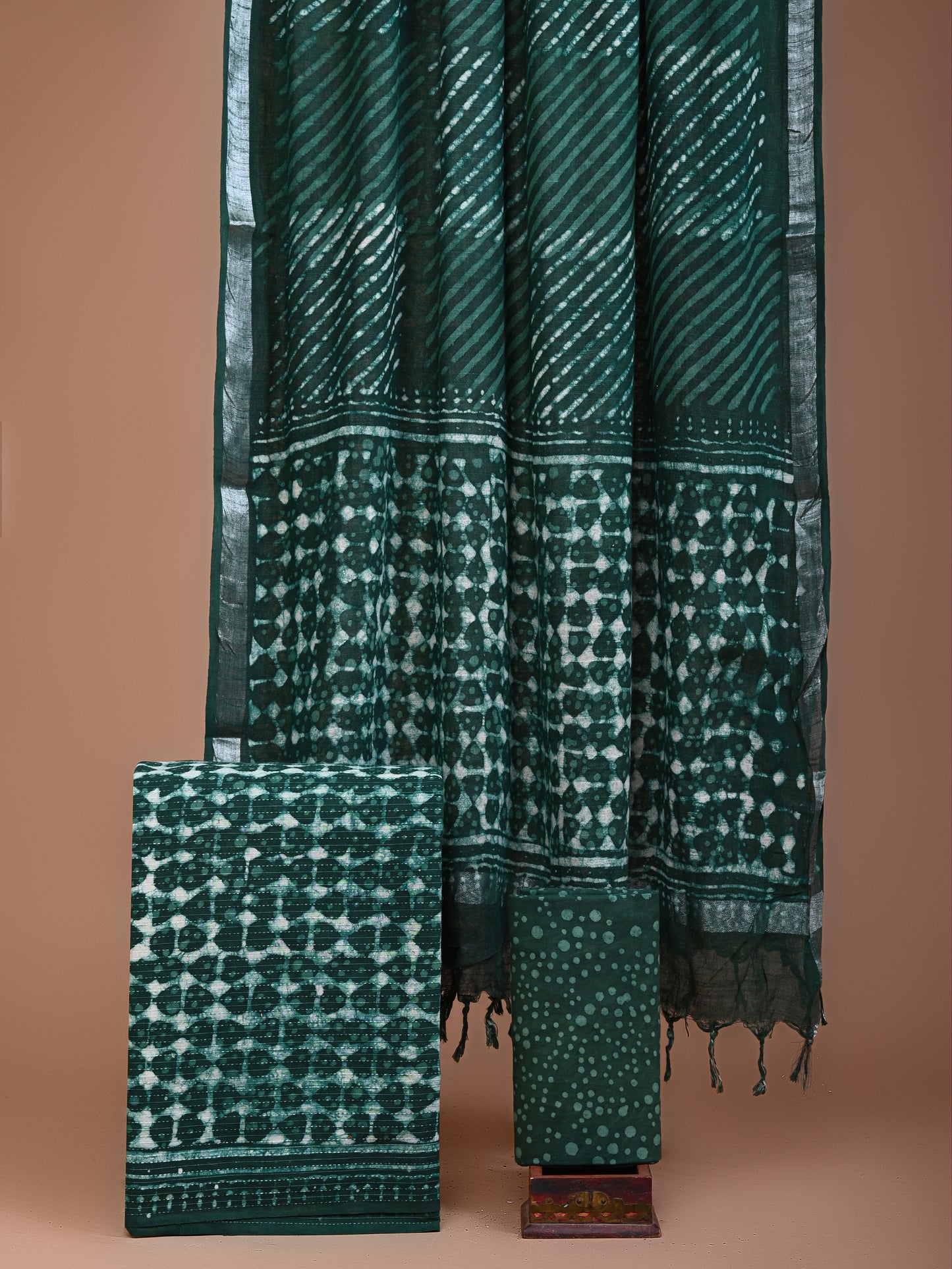 kantha cotton salwar suit lilen cotton slub dupatta set unstitch