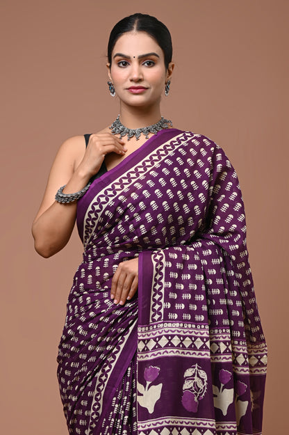 Mul Mul Cotton Saree With Bloues Soft Smooth Item