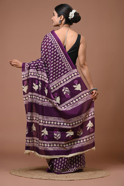 Mul Mul Cotton Saree With Bloues Soft Smooth Item