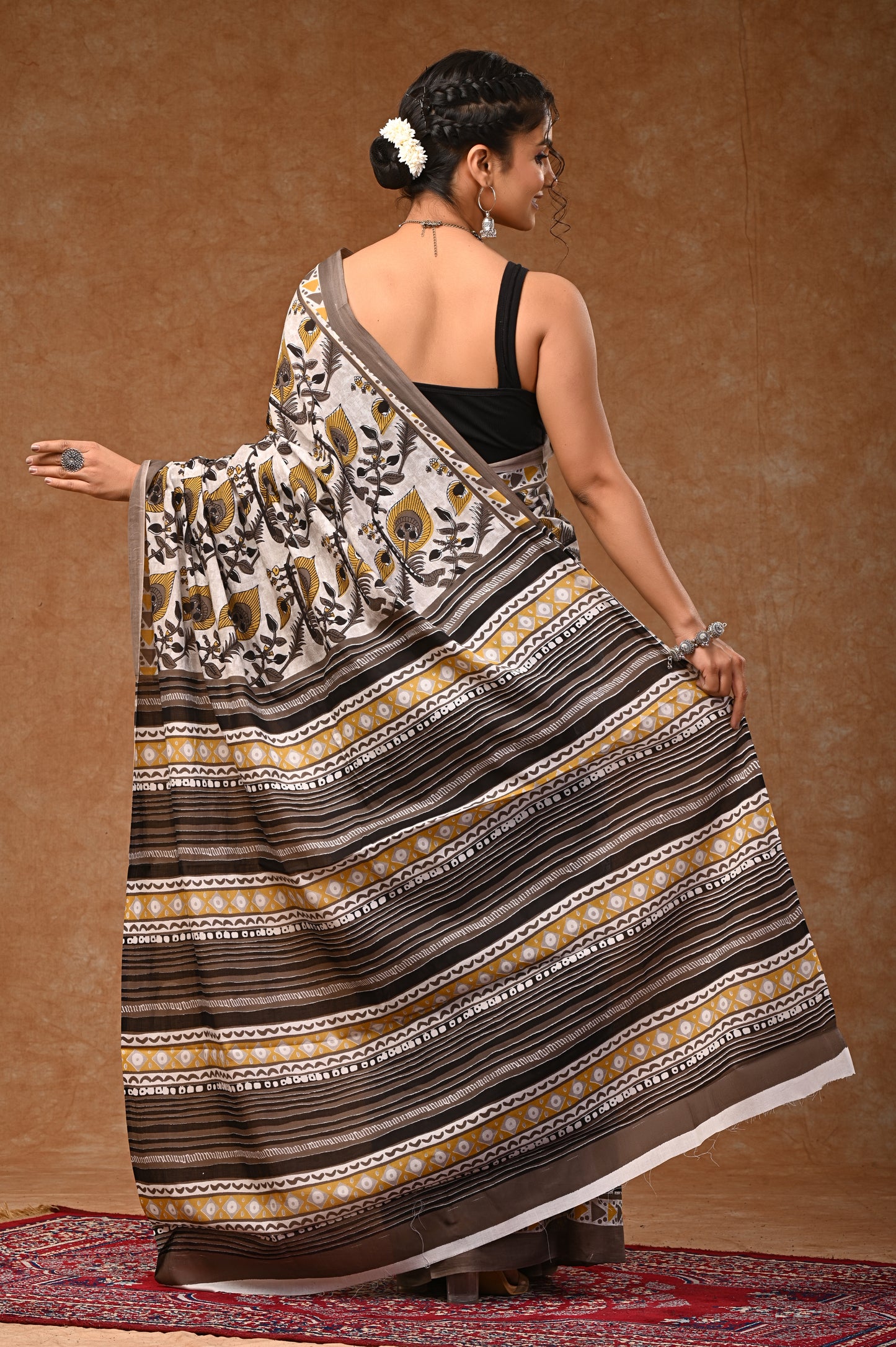 Mul Mul Cotton Saree With Bloues Scree Print