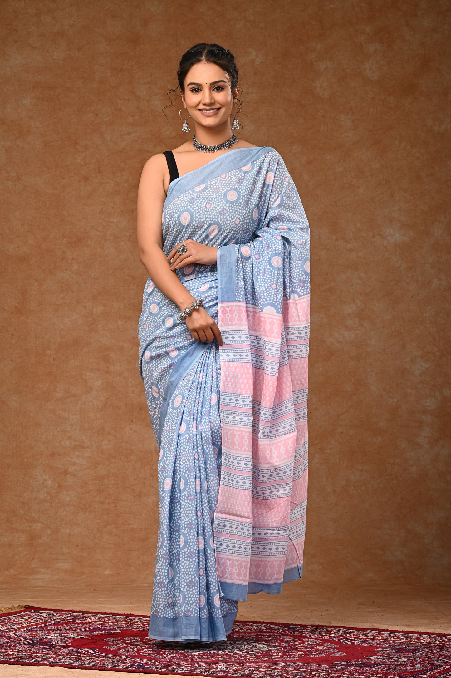 SAREE MUL MUL COTTON SAREE WITH BLOUES