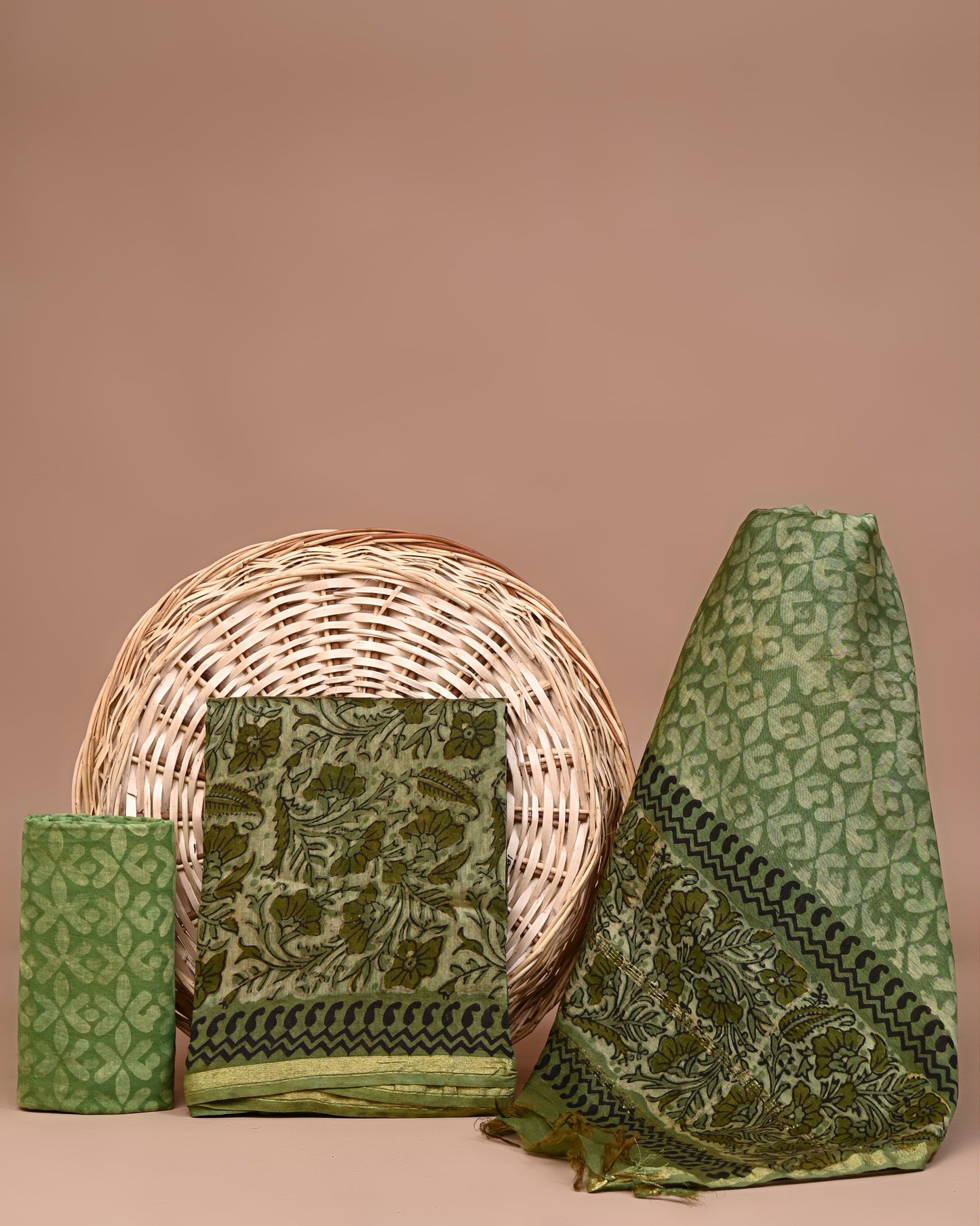 Chanderi  silk hand block printed suits with Chanderi  silk Dupatta