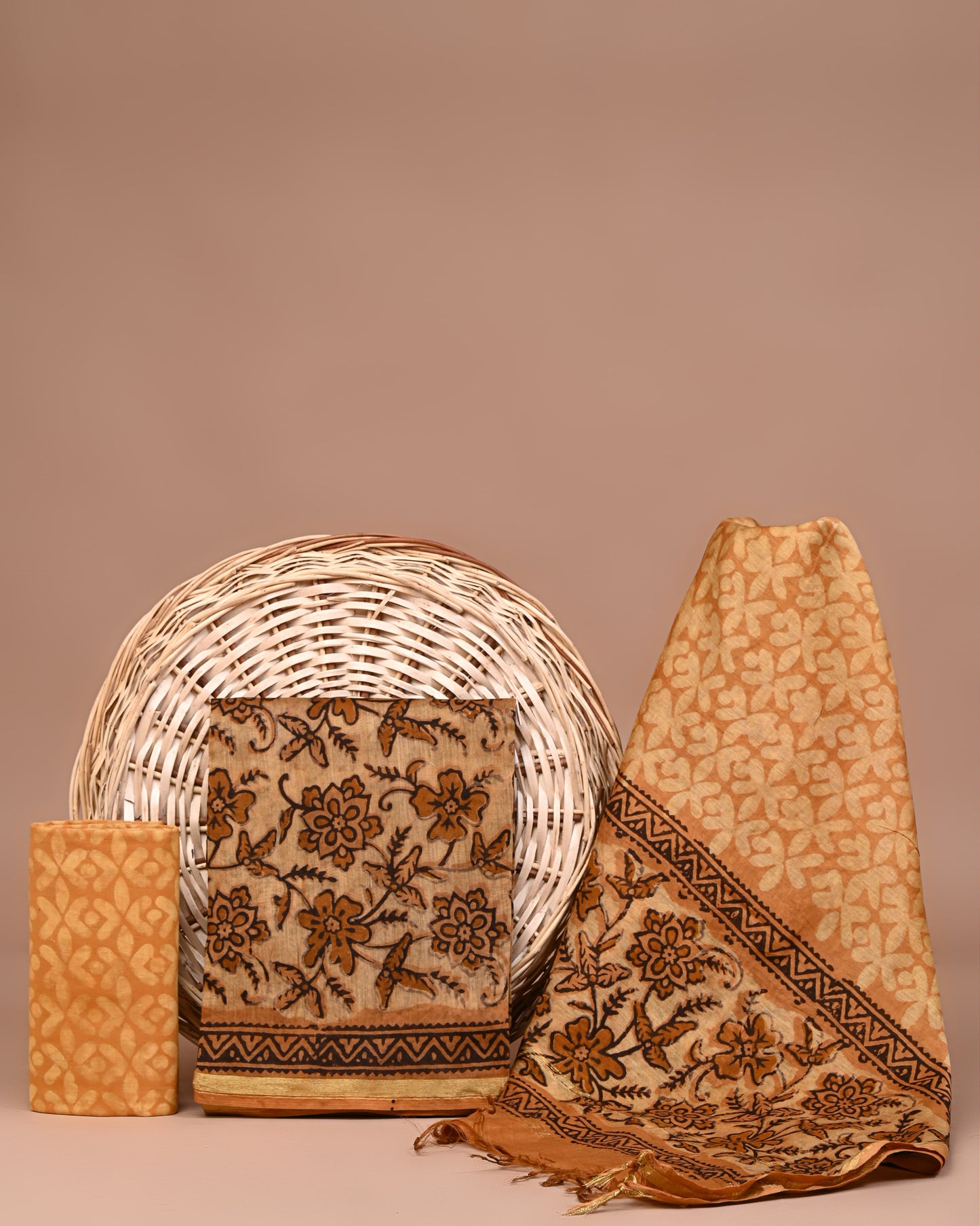 Chanderi  silk hand block printed suits with Chanderi  silk Dupatta