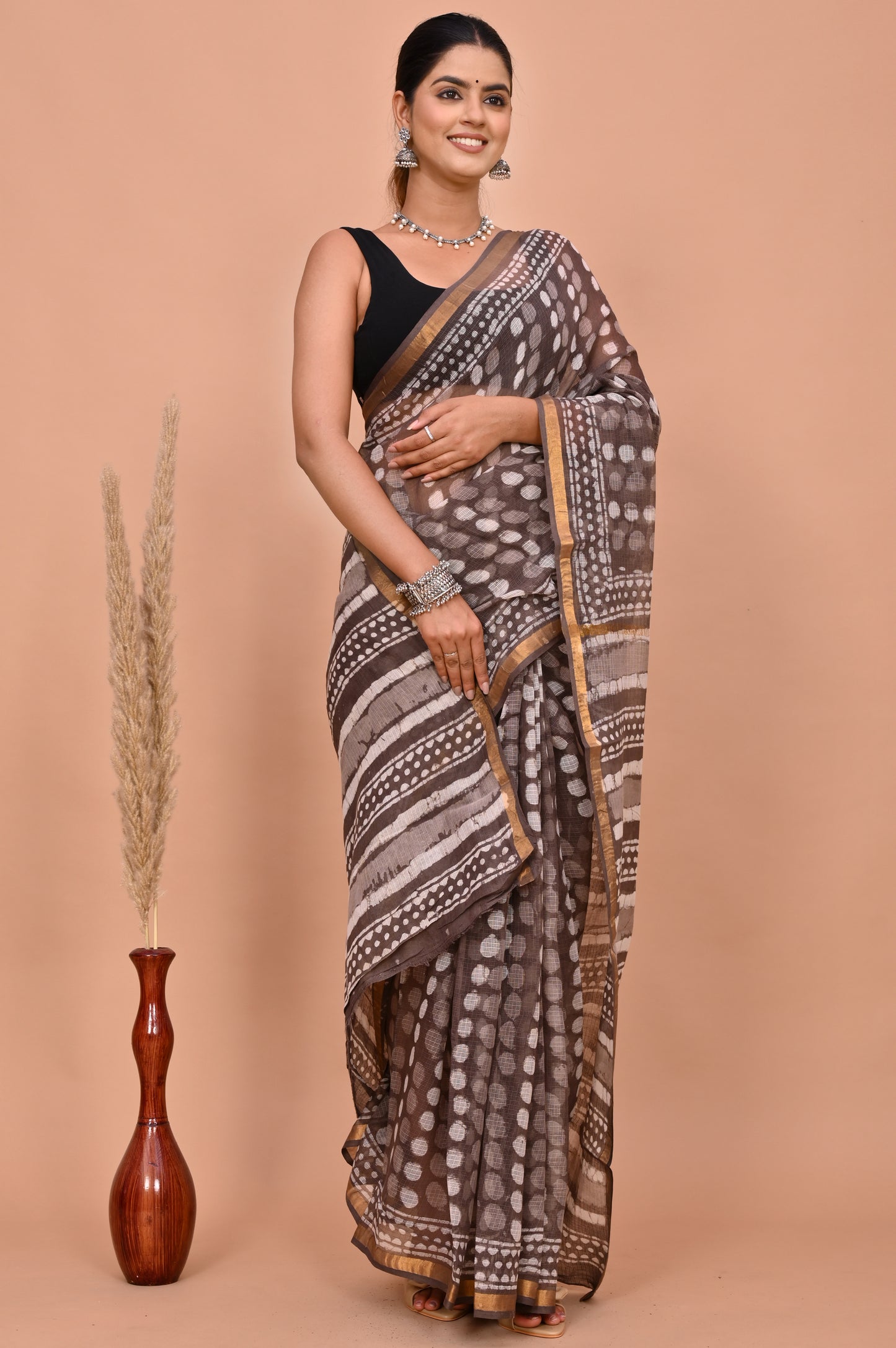 Kota Doriya Saree with Dabu Printing