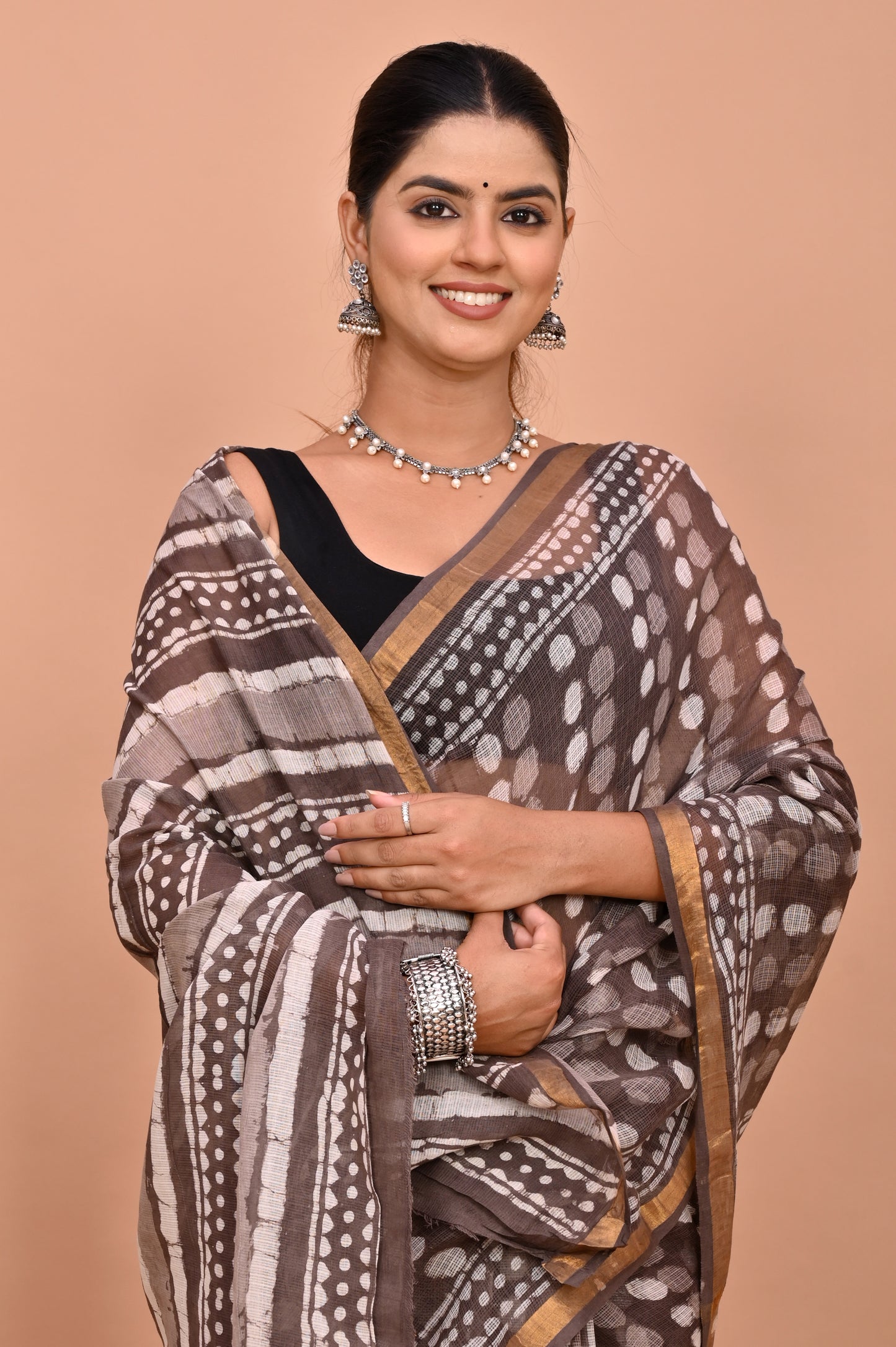 Kota Doriya Saree with Dabu Printing