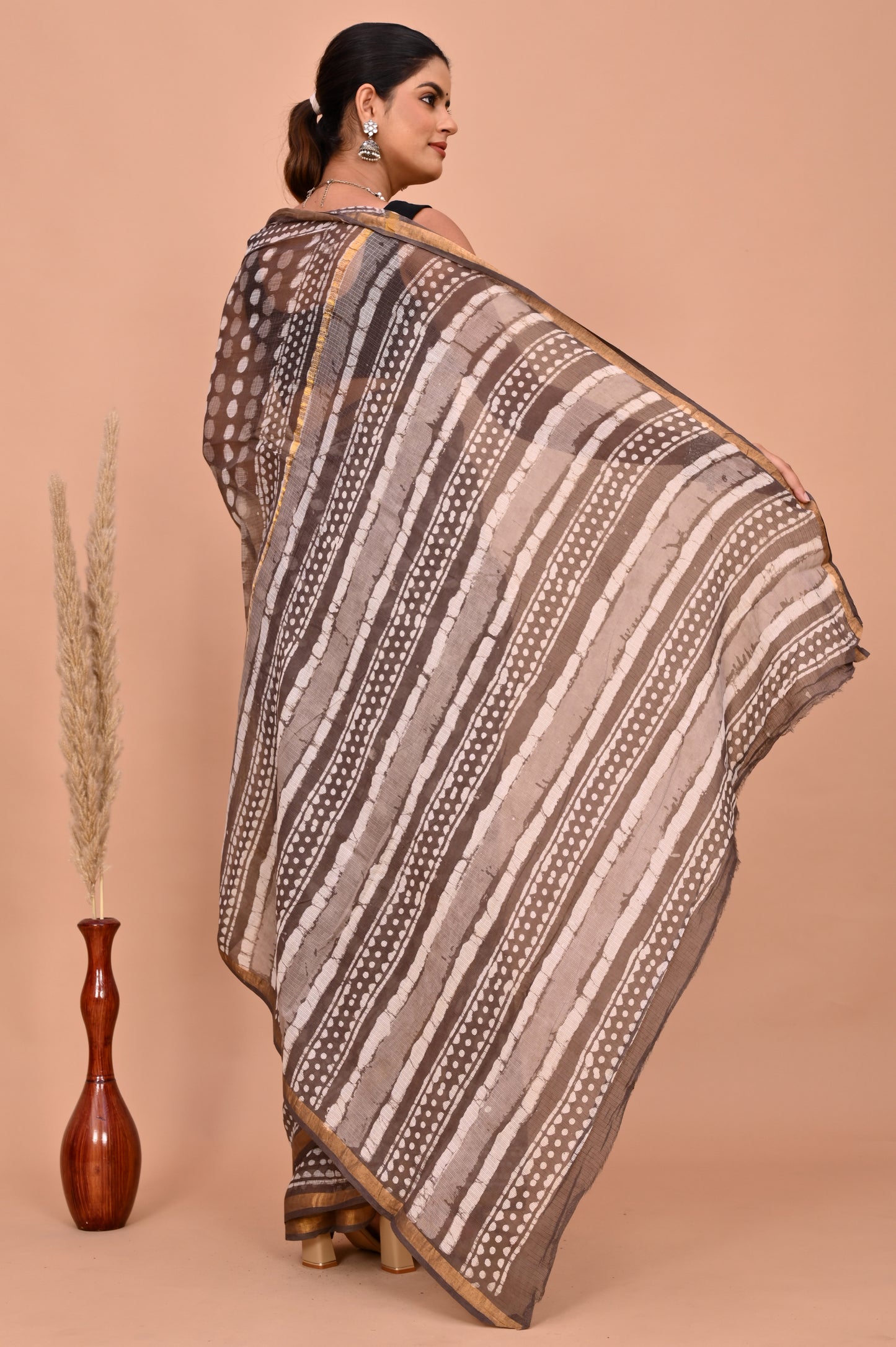 Kota Doriya Saree with Dabu Printing