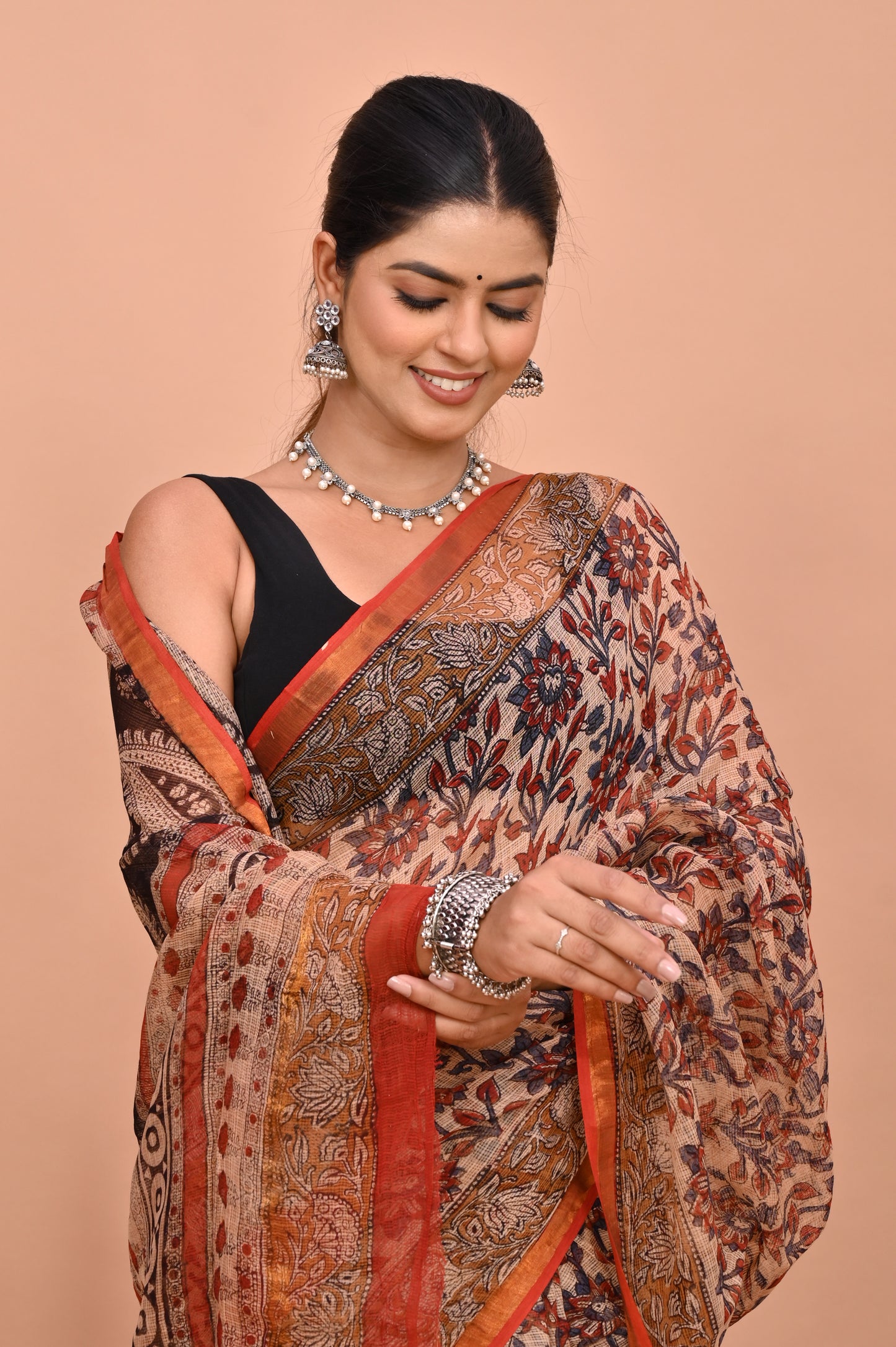 Kota Doriya Zari / Hand-Block Print Sarees with Blouse pieces
