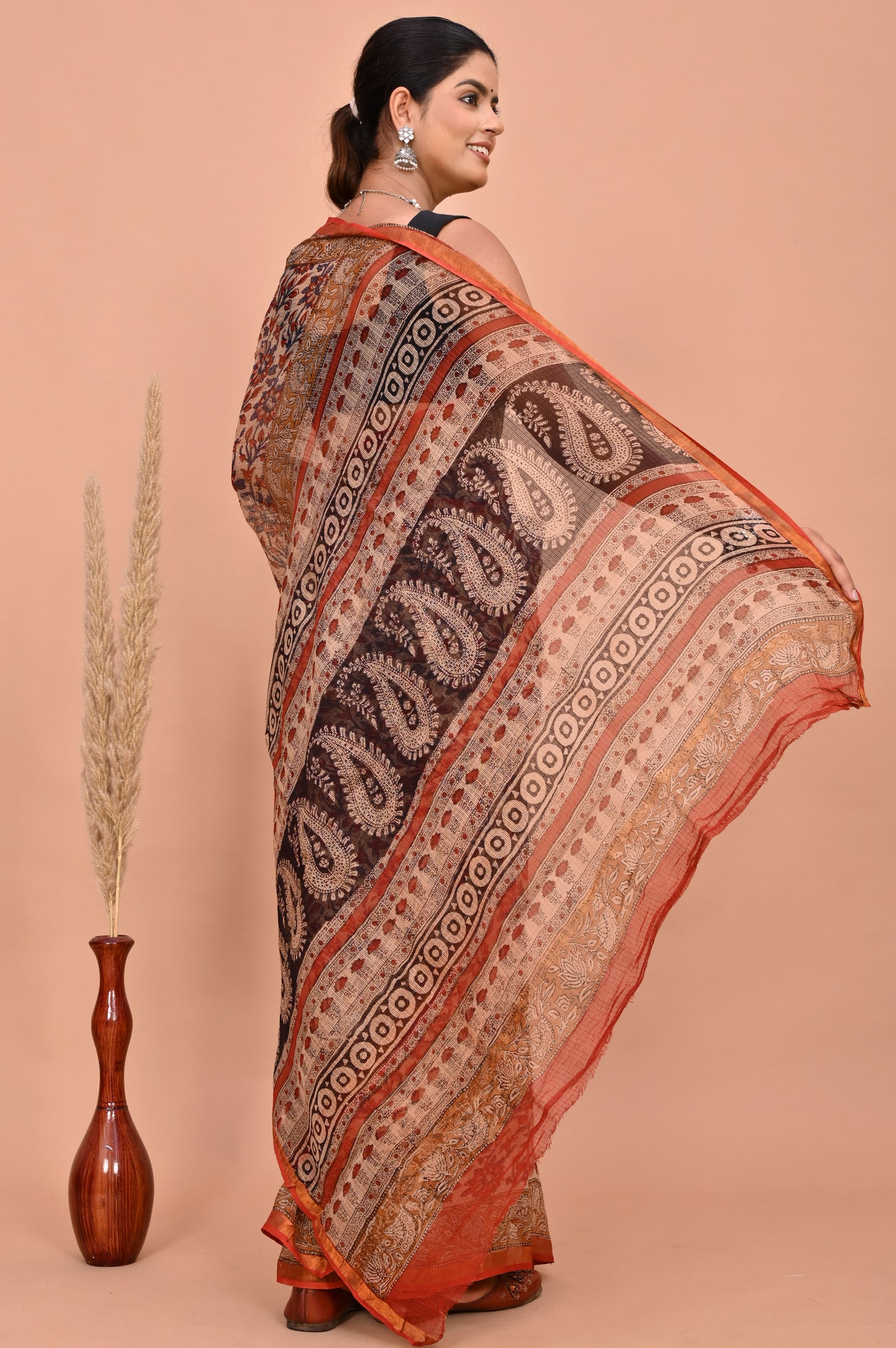 Kota Doriya Zari / Hand-Block Print Sarees with Blouse pieces