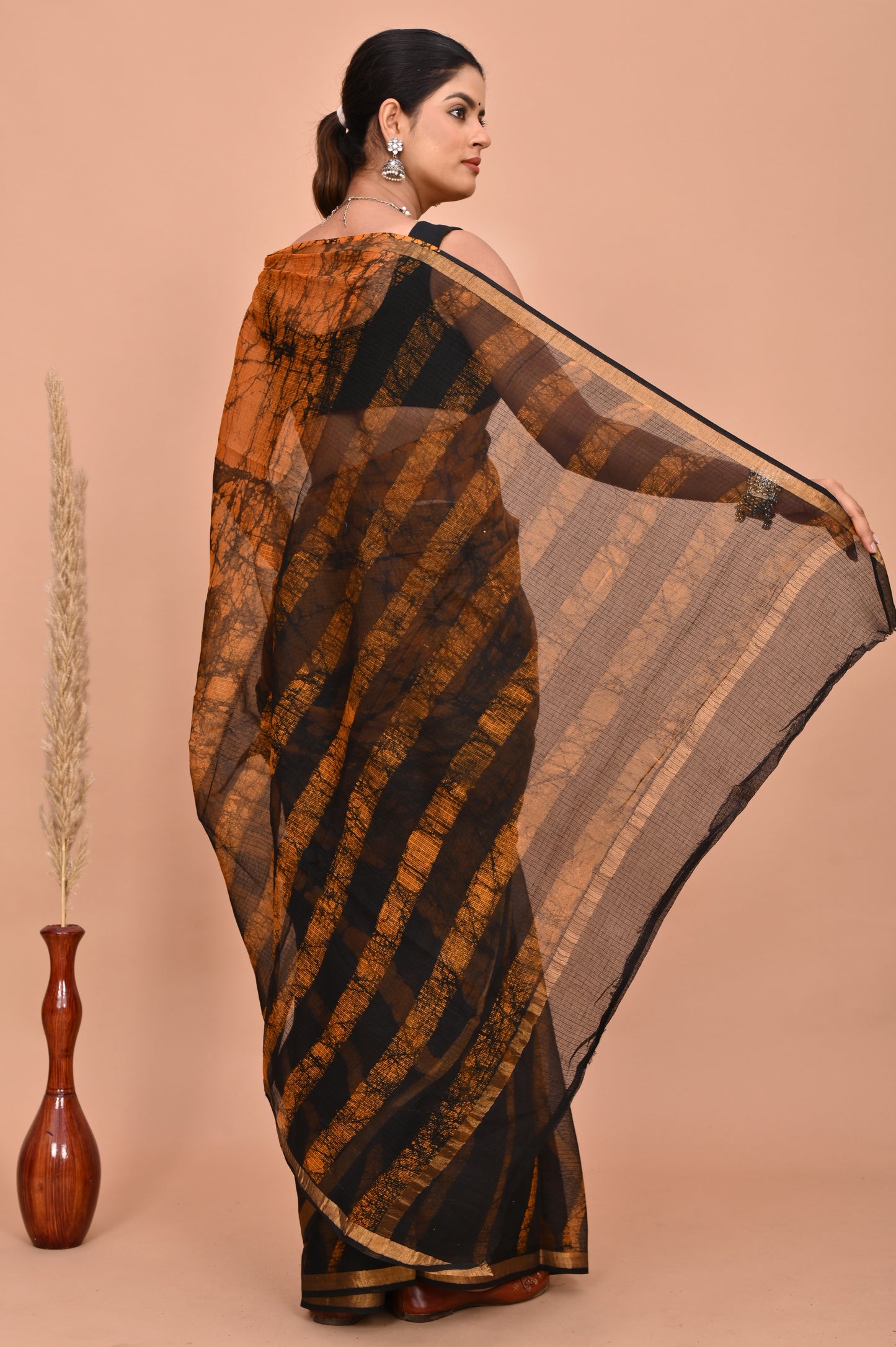 Kota Doriya Zari Saree With Bloues Bagru Hand Block Prints